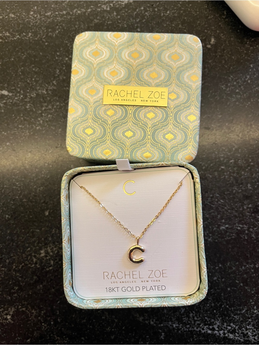 Rachel Zoe Gold Letter C Pendant Necklace